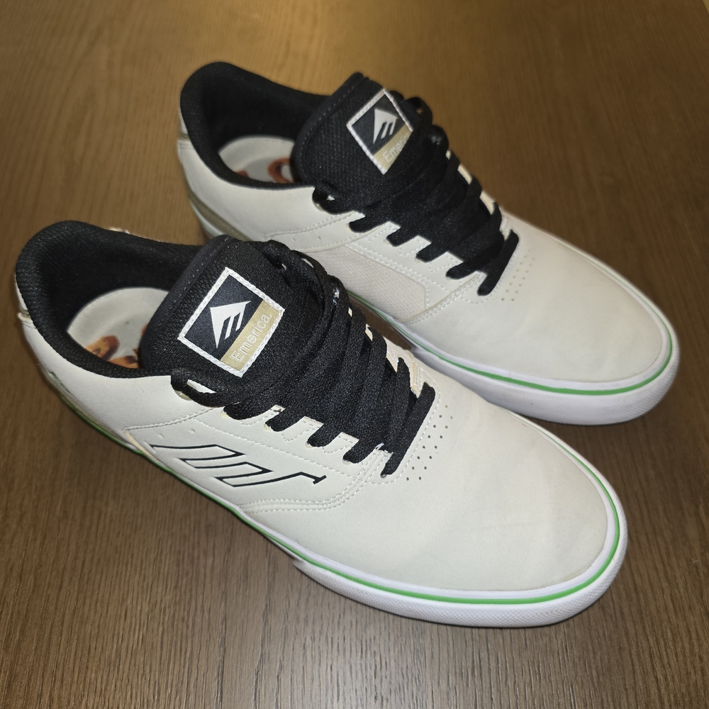 Emerica The Low Vulc Tan Green Skate Shoes